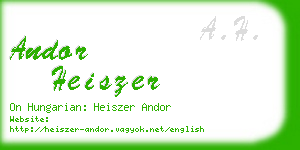 andor heiszer business card